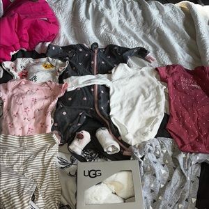 Name Brand new Newborn and 0-3 month clothes , girls and boys , mostly girls .